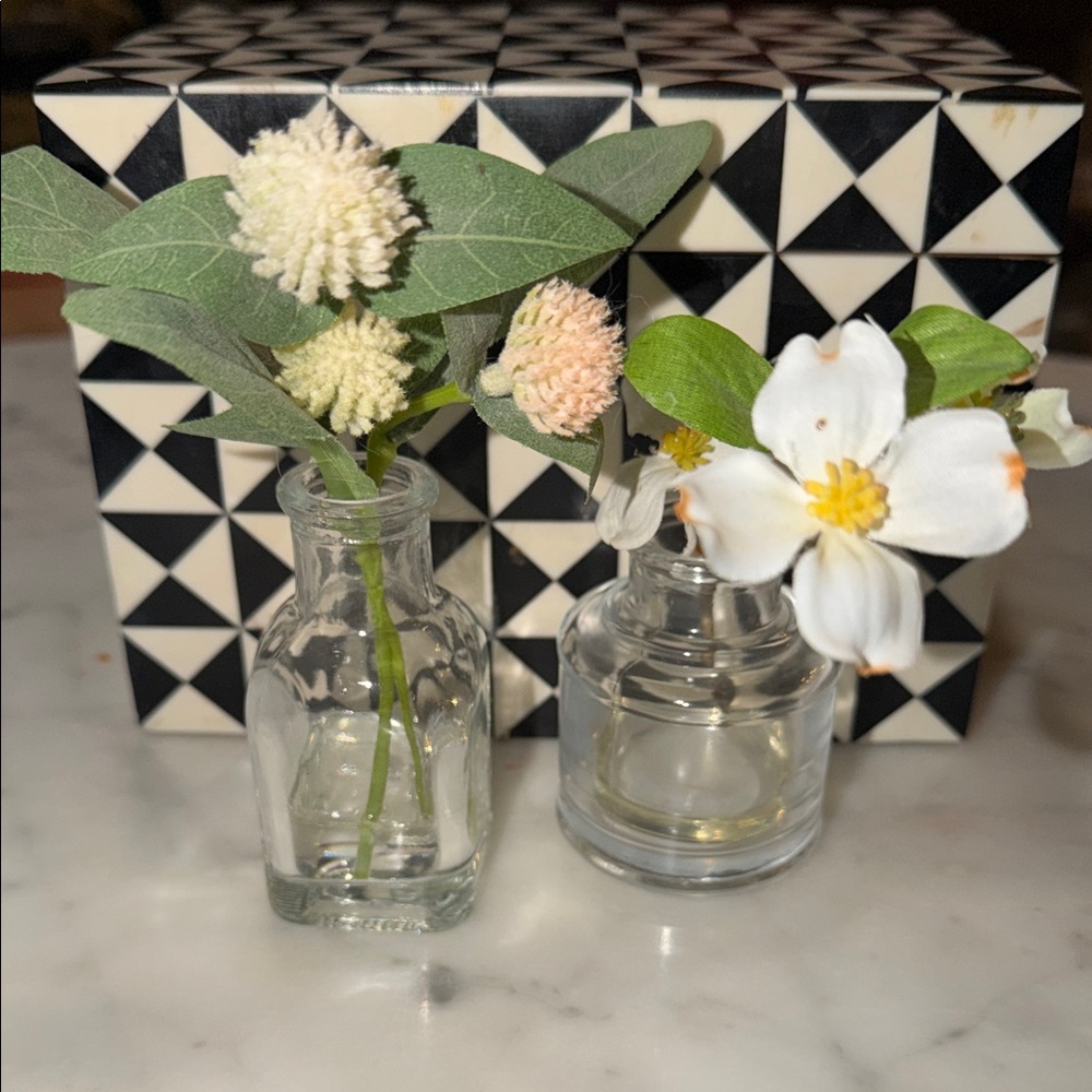 Target Faux Floral Four Arrangements In Glass Containers